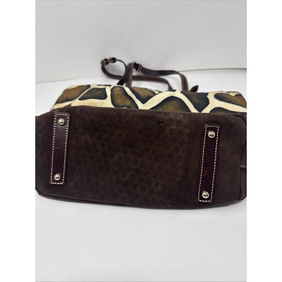 Dooney & Bourke Shoulder Bag Giraffe Animal Double Handle Full Zip Tote Red READ - Picture 4 of 13
